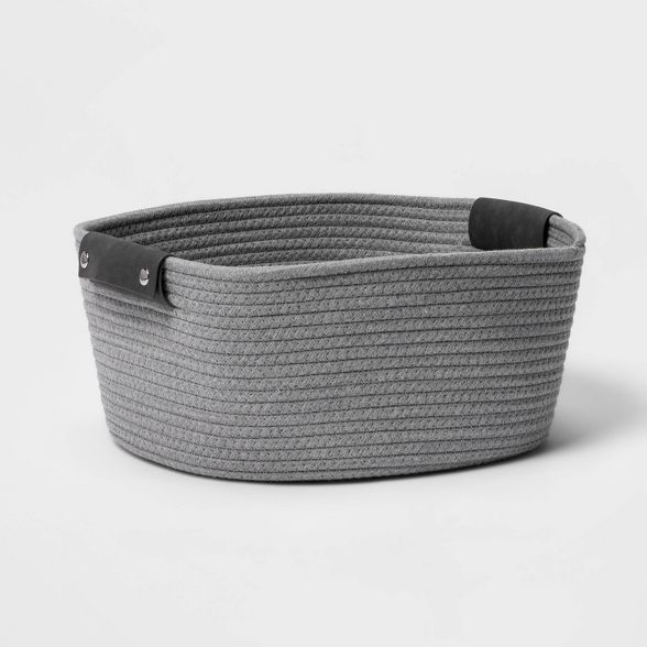 13" Half Coiled Rope Basket Gray - Threshold™ | Target