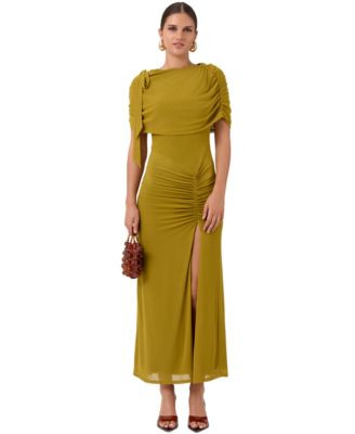 Ivy Mesh Midi Dress - Ecru Olive | Macy's