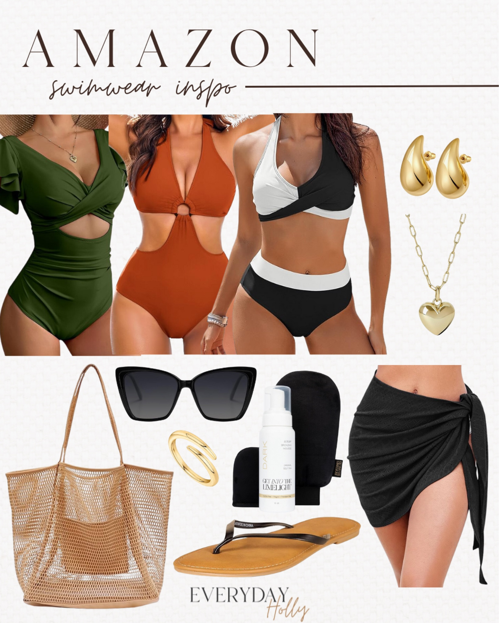 Swimwear Inspo

Swim  swimsuit  swim style  resort wear  resort style  vacation outfit  summer vacation  beach vacation  resort accessories  sunglasses  tote bag  sandals  EverydayHolly

#LTKswim #LTKstyletip #LTKSeasonal