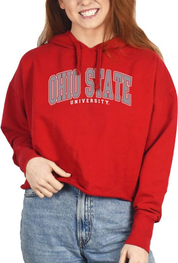 ZooZatZ Women's Ohio State Buckeyes Scarlet French Terry Cropped Hoodie | Dick's Sporting Goods | Dick's Sporting Goods