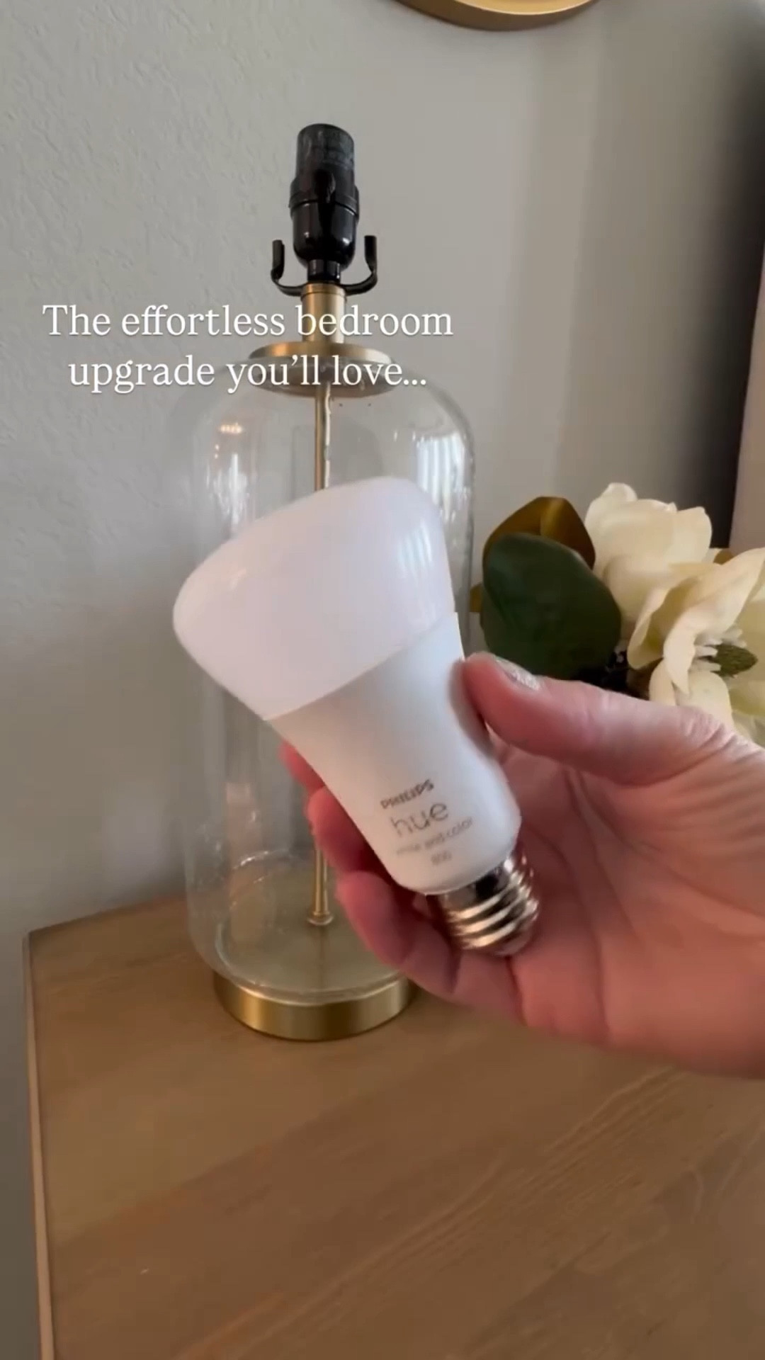 Effortless and seamless switch for your home! Did you catch where my brain glitched? Y’all 🫠 but in all seriousness these lightbulbs are fantastic! Ours have a routine and the kids love the color changing .. while I love the remote for multiple bulbs! 💡 🩷 

#amazonhome #smarthome #smarthomes #diyhome #homeimprovement #homeproject #lighting #hue #howto #homeupgrades #bedroom #nightstand #bedroominspo #bedroomdecor #amazonfinds 

#LTKFindsUnder100 #LTKFindsUnder50 #LTKHome