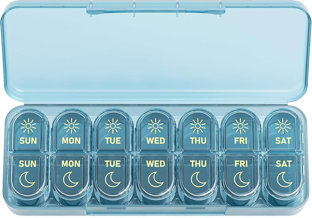 Daviky Weekly Pill Organizer 2 Times a Day, 7-Day AM PM Medicine Case, Travel-Friendly Pill Box f... | Amazon (US)