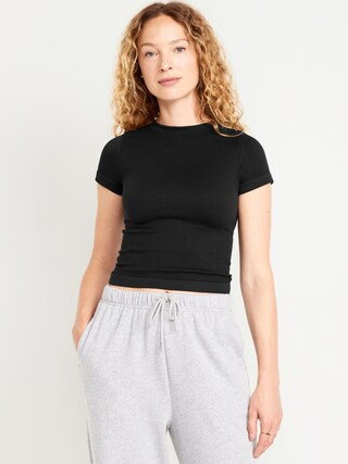 Exhale Seamless Fitted Rib T-Shirt | Old Navy (US)