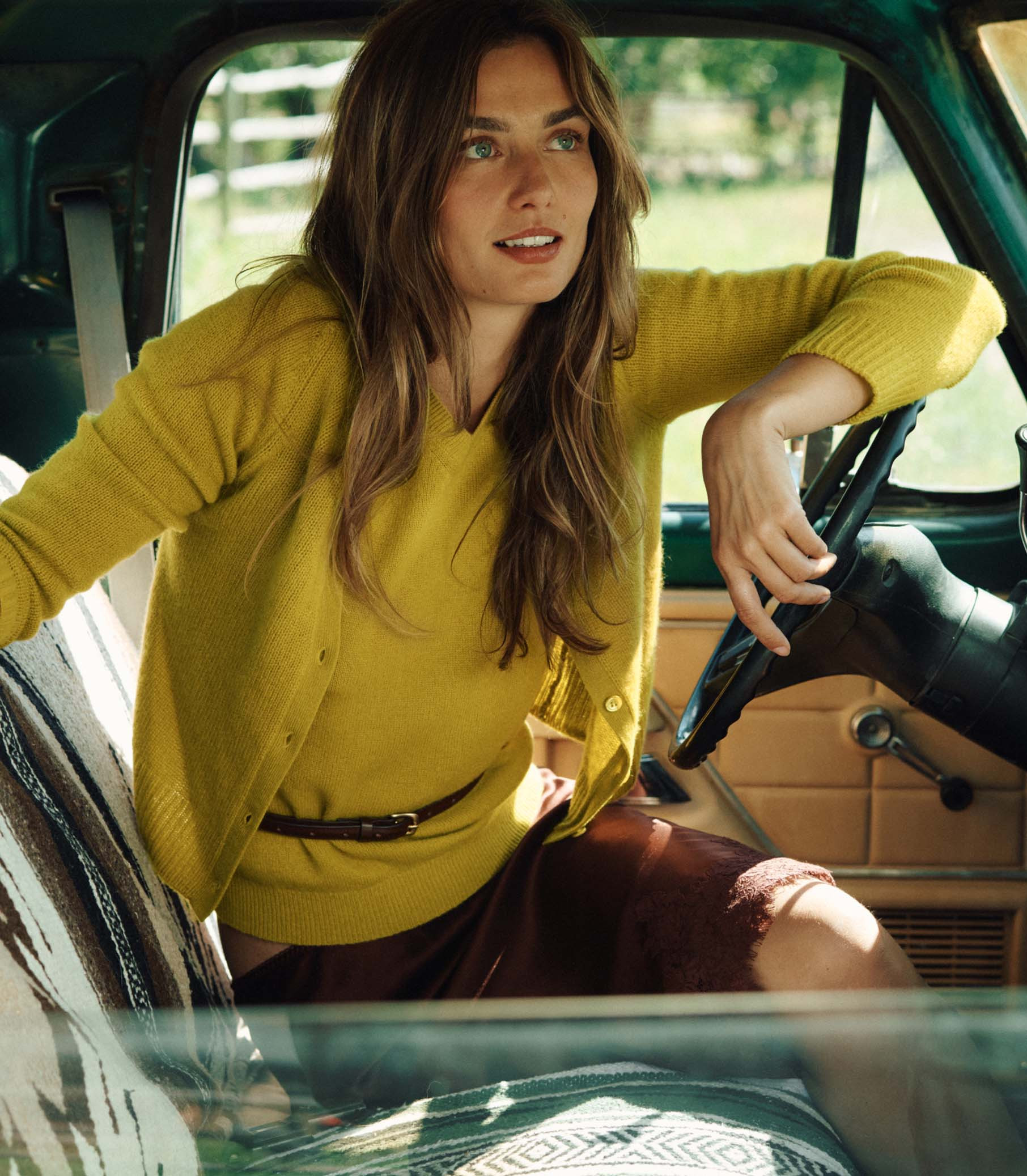 Cameron Cashmere Cardigan - Antique Moss | DÔEN | DOEN