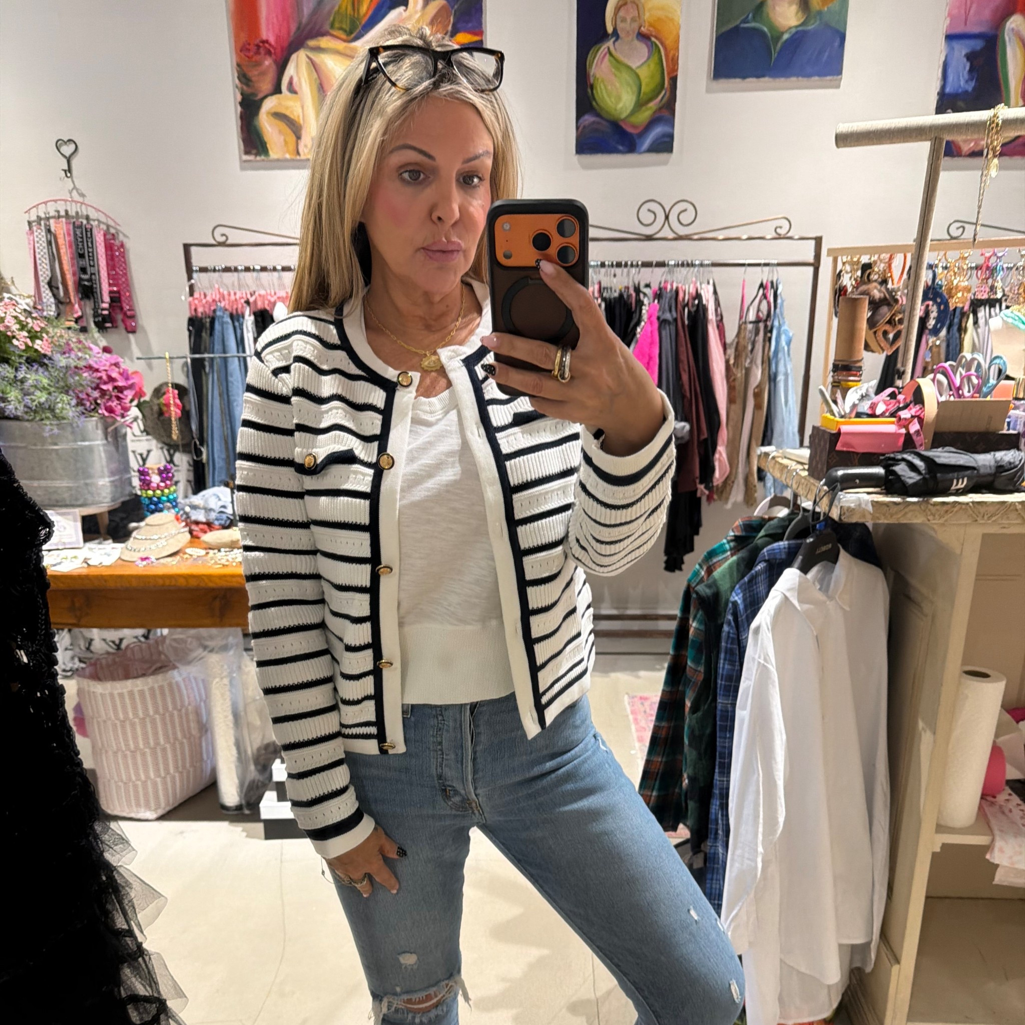 Isn’t exact sweater but I do have this one in stock in my store !!!!!! Enjoy this look for spring 

#LTKdayinmylife #LTKOver40 #LTKmomlife