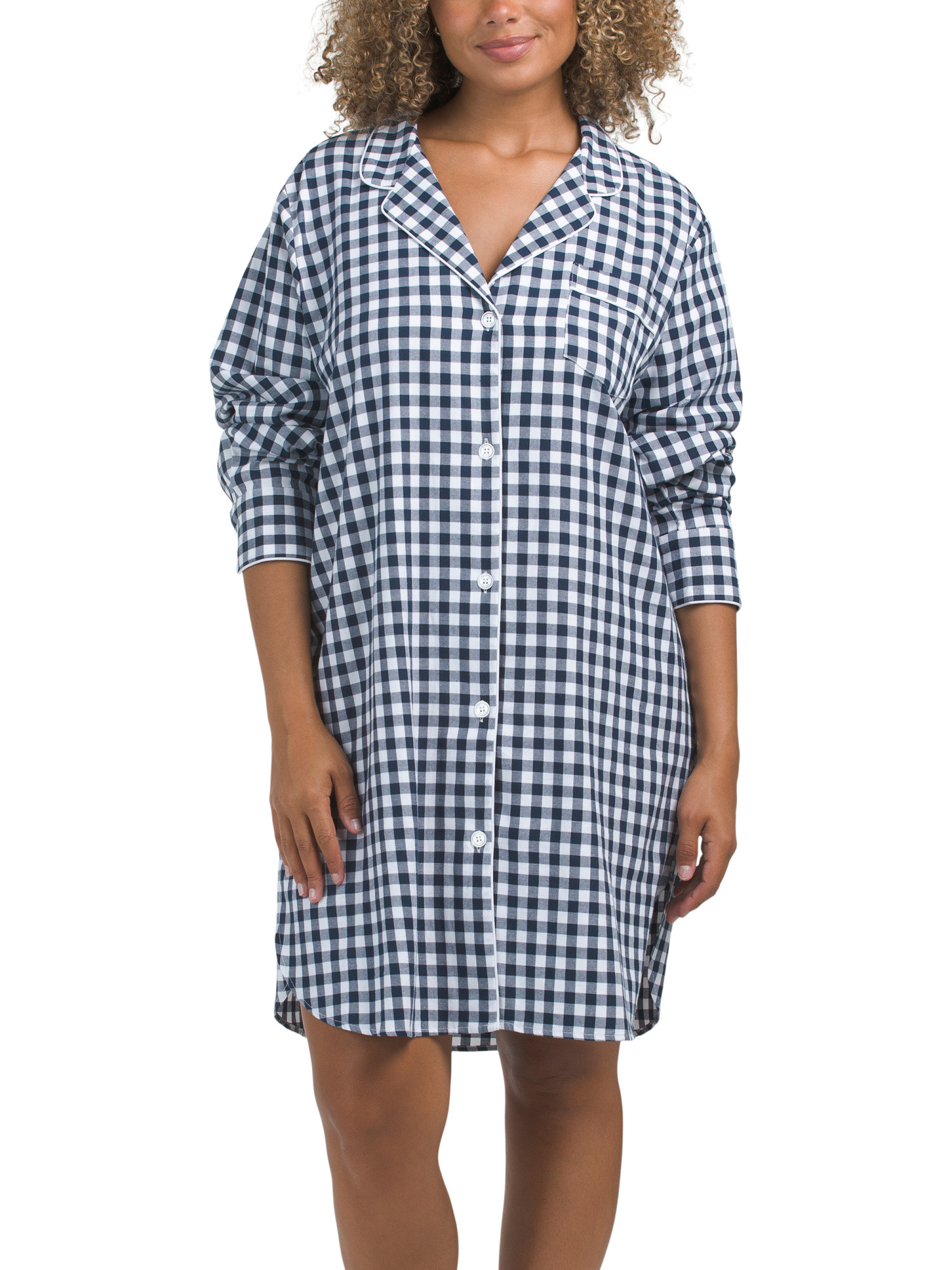 Cotton Gingham Nightshirt | TJ Maxx