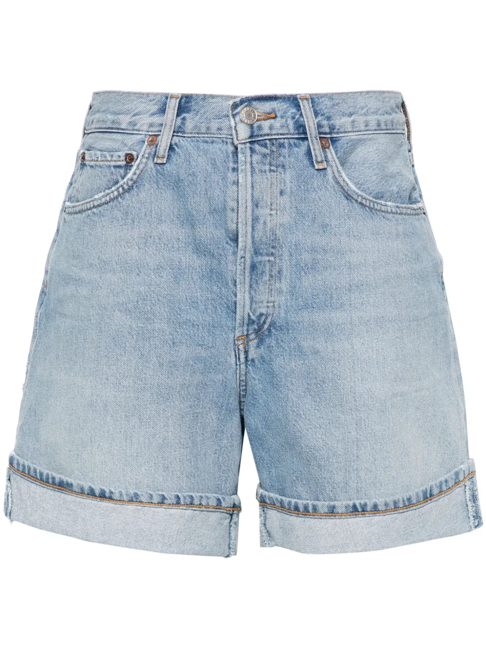 AGOLDE Dame high-waisted Denim Shorts | Blue | FARFETCH UK | Farfetch Global