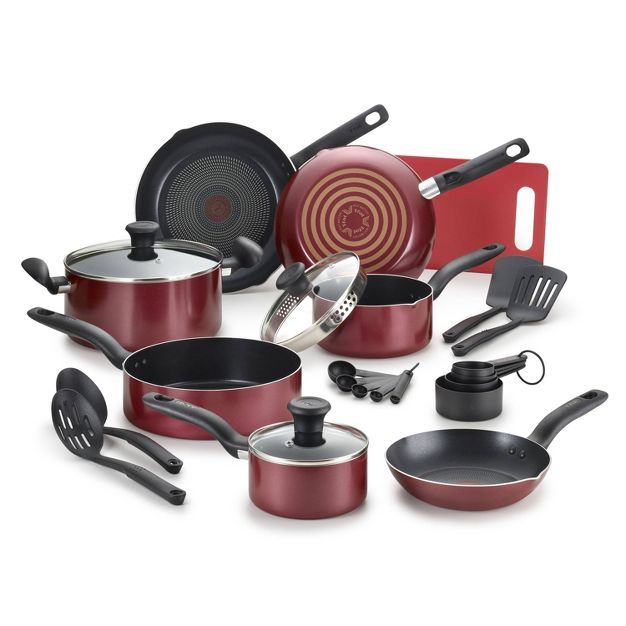 T-fal Simply Cook Prep and Cook Nonstick 17pc Set - Red | Target
