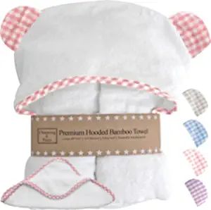 Channing & Yates Premium Organic Baby Towels for Girls - Bamboo Baby Towel and Washcloth Set - Ba... | Amazon (US)