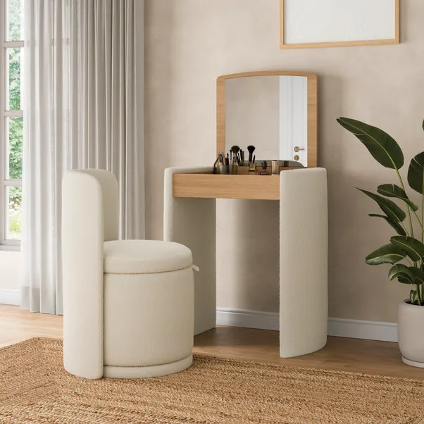 Frankie Compact Dressing Table Set with Mirror and Stool | Dunelm