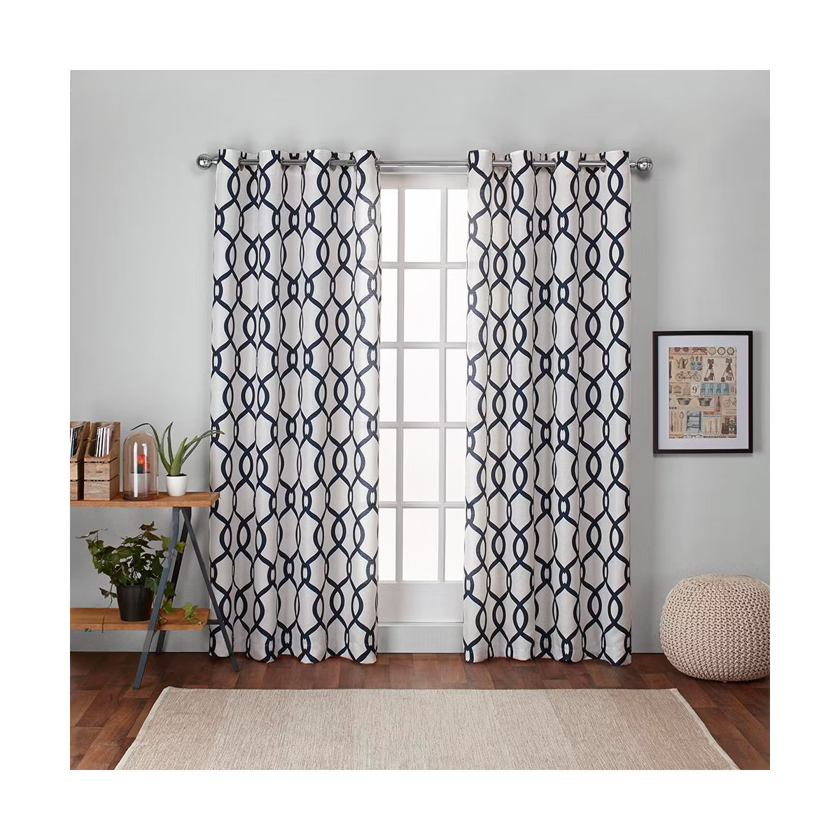 Set of 2 96"x54 Kochi Linen Blend Grommet Top Window Curtain Panel Indigo - Exclusive Home: Light... | Target