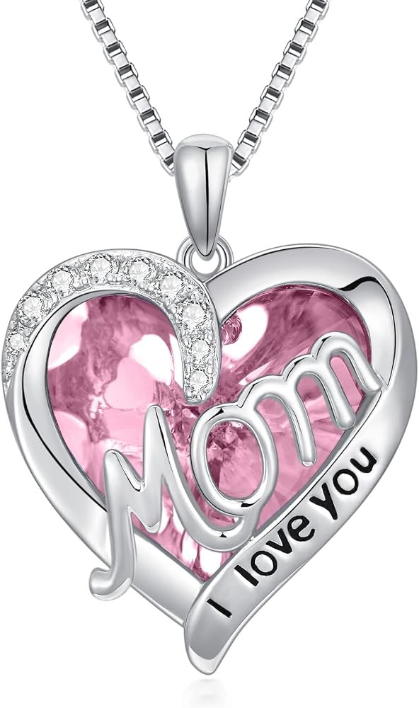 TOUPOP Gifts for Mom Sterling Silver Heart Mom Necklace Jewelry Gifts for Women Daughter Christma... | Amazon (US)