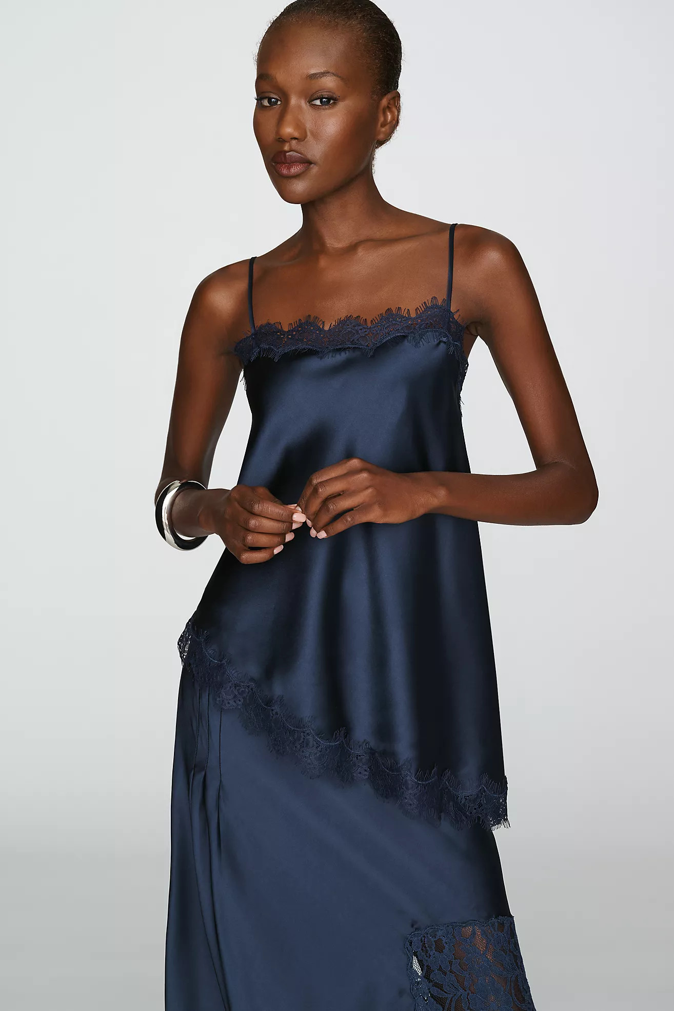 Damson Madder Tansy Satin and Lace Cami | Anthropologie (US)