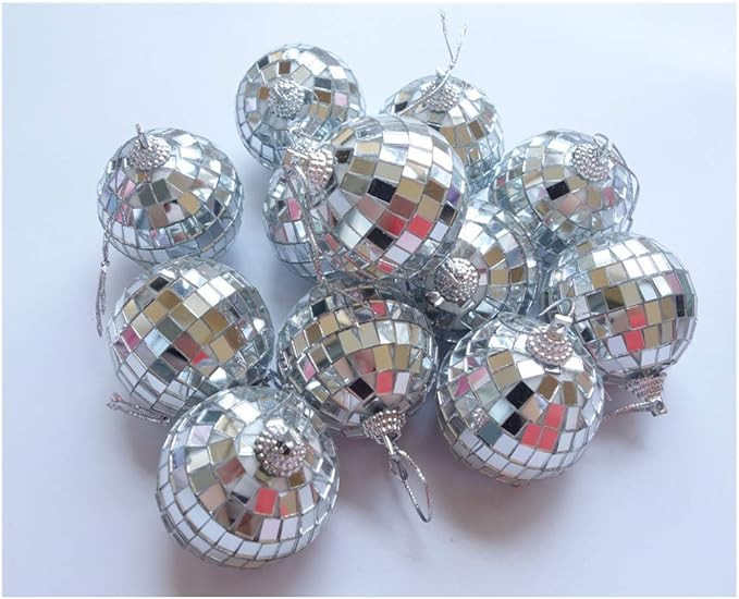 HAMIYELL 12 Pcs 2 Inch Disco Ball Decoration Hanging Mirror Ornament Bar Party Wedding Christmas ... | Amazon (US)