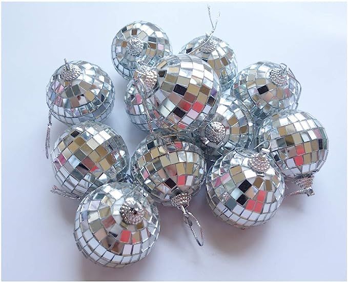 HAMIYELL 12 Pcs 2 Inch Disco Ball Decoration Hanging Mirror Ornament Bar Party Wedding Christmas ... | Amazon (US)