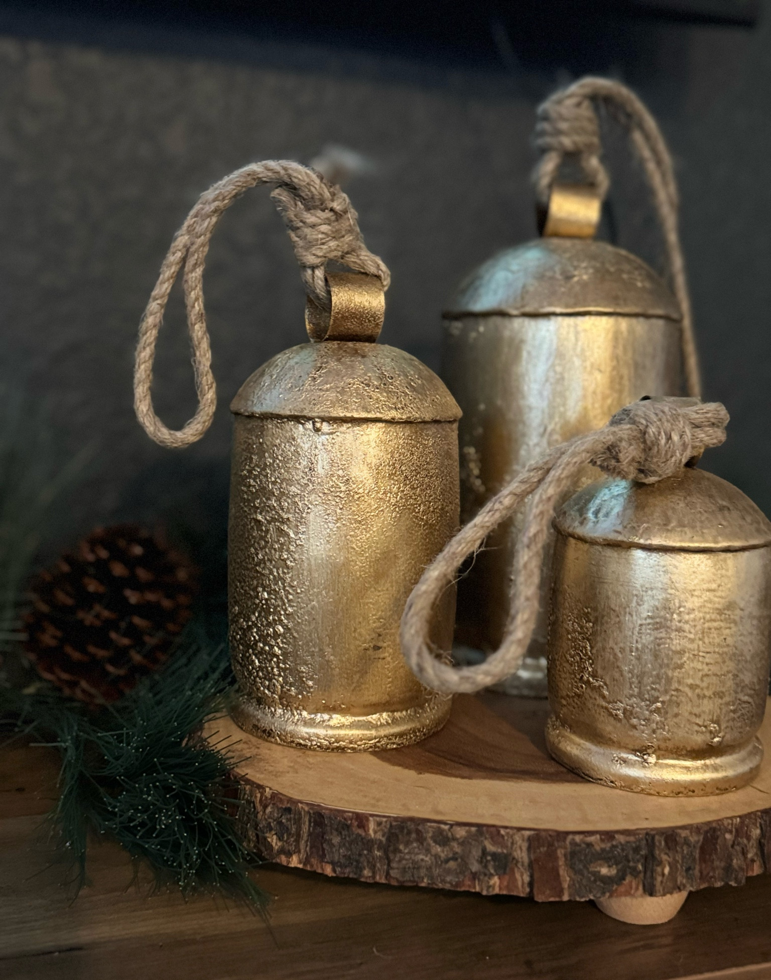 Recreate this look for Christmas this year!  I love the unique touch these gold bells bring to my Christmas decor.  #christmas #christmasdecor #goldbells 

#LTKHoliday #LTKHome #LTKSeasonal
