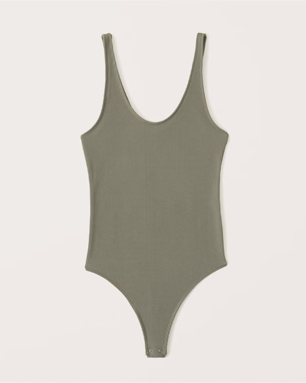 Seamless Rib Scoopneck Bodysuit | Abercrombie & Fitch (US)