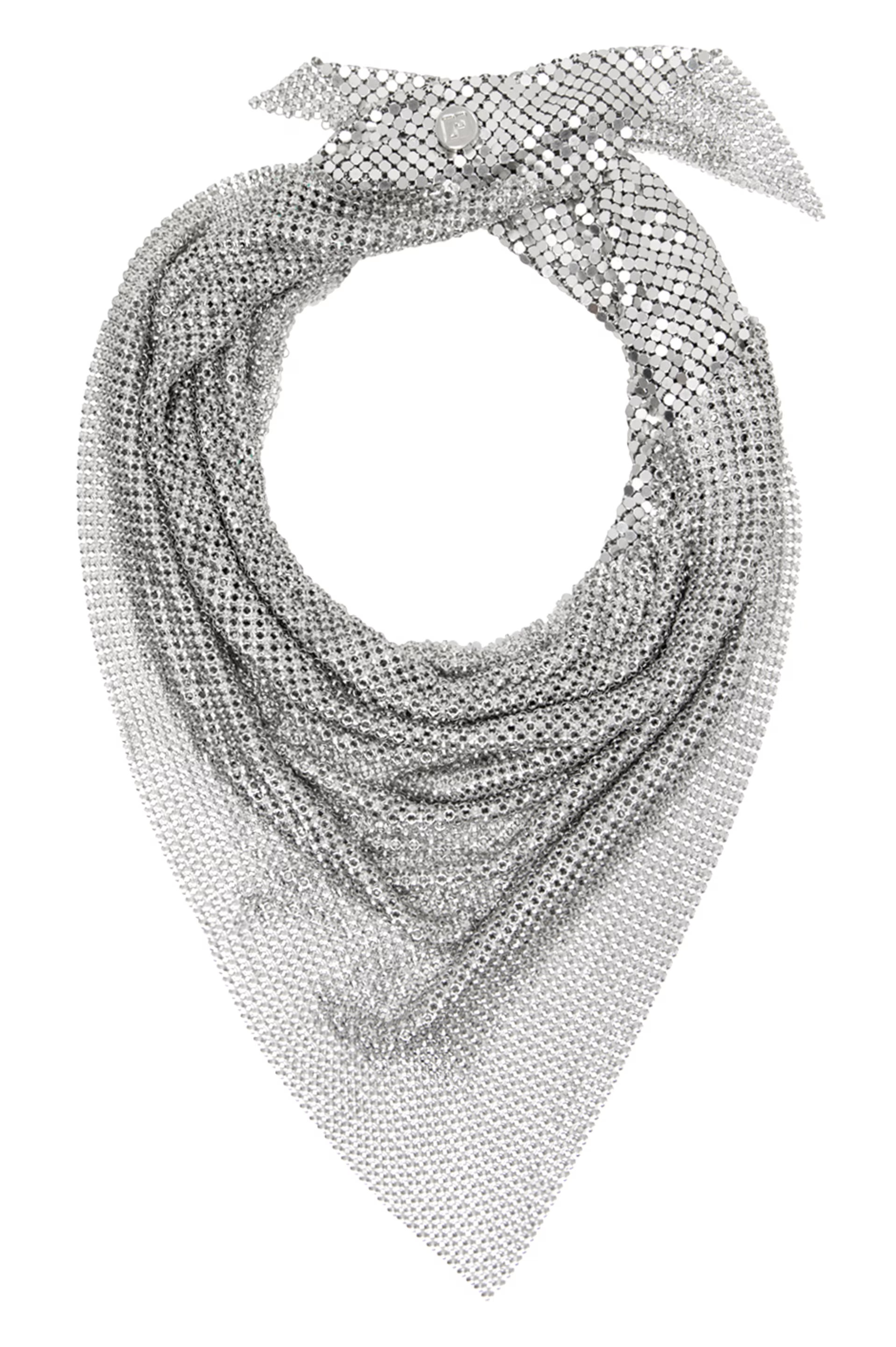 Silver Pixel Scarf Necklace | SSENSE