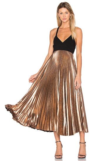 A.L.C. Alba Dress in Rose Gold & Black | Revolve Clothing