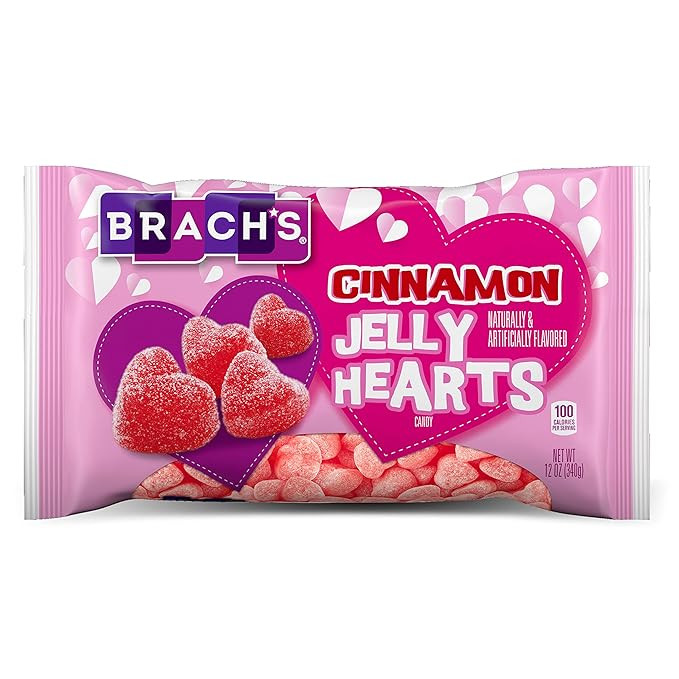 Brach’s Cinnamon Jelly Hearts Valentine’s Day Candy | Classic Gummy Candy | Valentine's Red C... | Amazon (US)