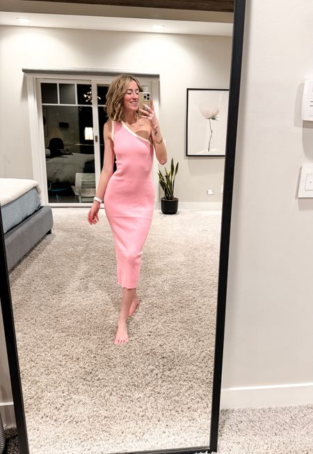 Pink Amazon fashion finds dress is perfect for spring and summer events one shoulder dresses 
