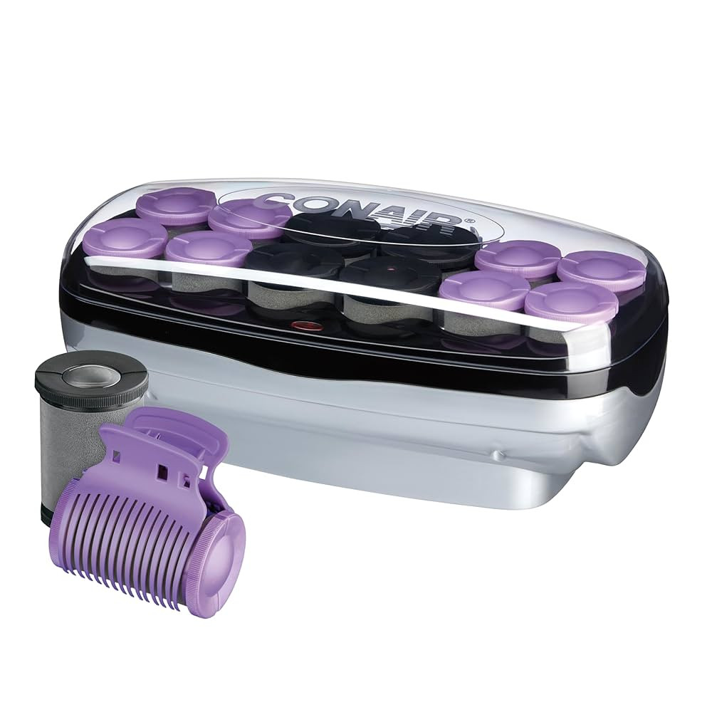 Conair Hot Rollers for Long, Medium & Short Hair, 12 Ceramic Flocked 1½-Inch and 1¾-Inch Heated... | Amazon (US)