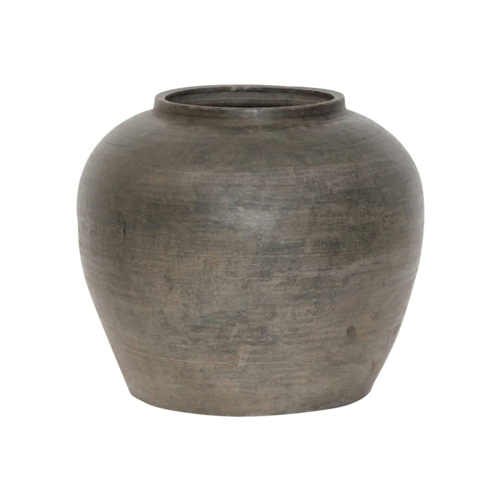 Artissance Rustic Vintage Pottery Jar, Charcoal Gray Handmade Vase, Farmhouse Decorative Accent, ... | Amazon (US)