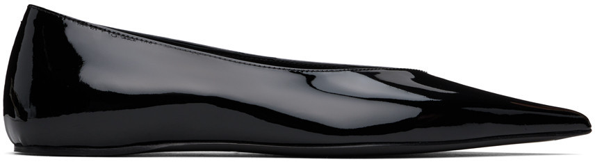 TOTEME Black 'The Patent Asymmetric' Ballerina Flats | SSENSE