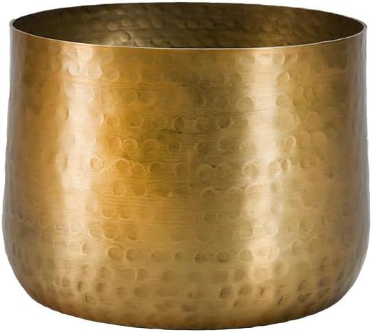 Serene Spaces Living Antique Brass Look Gold Hammered Pots: Stylish Indoor Planter, Decorative Ac... | Amazon (US)