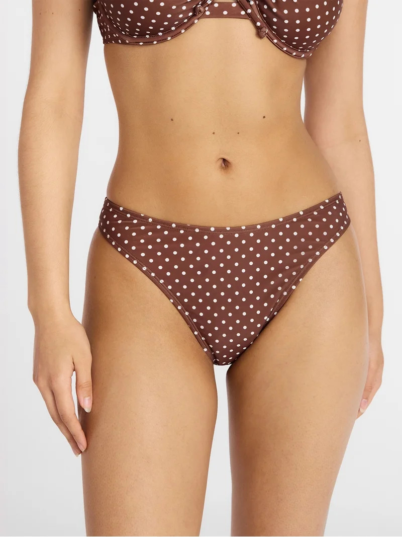 No Boundaries High Cut Polka Dot Bikini Bottoms, Women's XXS-XXL | Walmart (US)