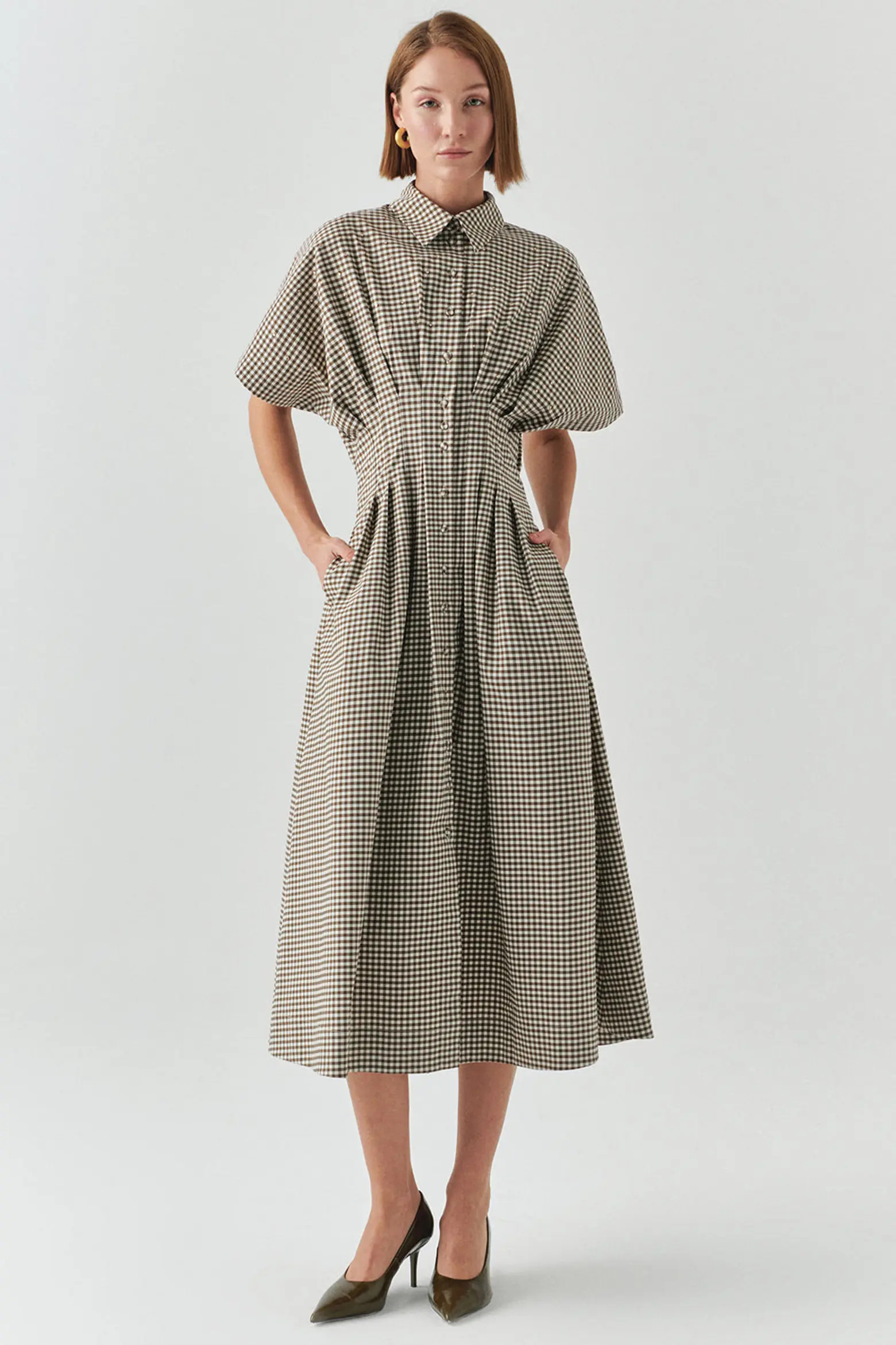 Exquise Jream Shirt Collar Midi Dress (Women) | Nordstrom | Nordstrom