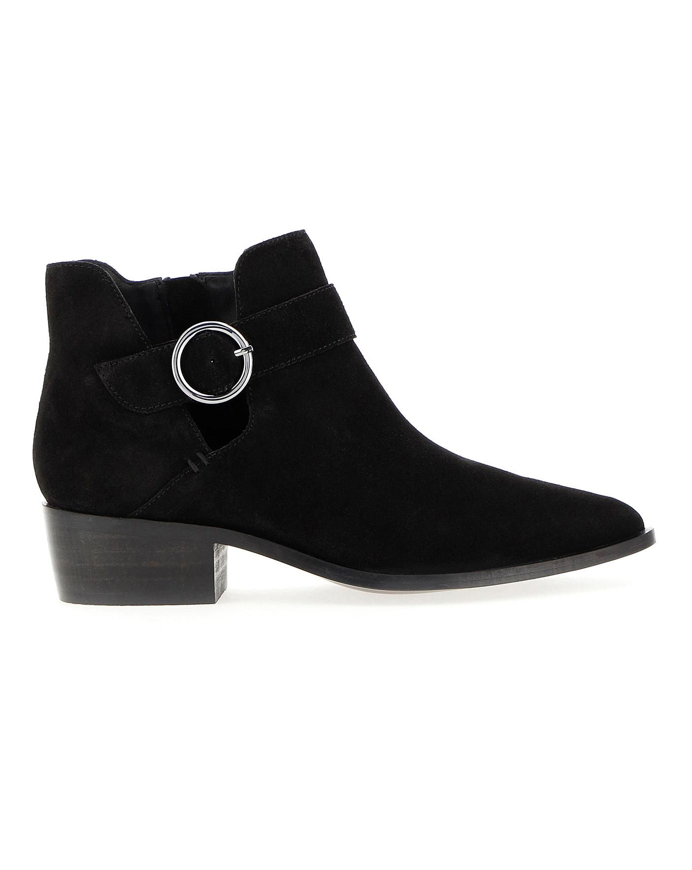 Odette Suede Buckle Detail Boots Extra Wide EEE Fit | Simply Be (UK)