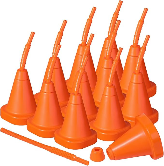 Gerrii Plastic Race Car Party Cups with Straws Set, Construction Cone Shaped Cups Reusable for Tr... | Amazon (US)