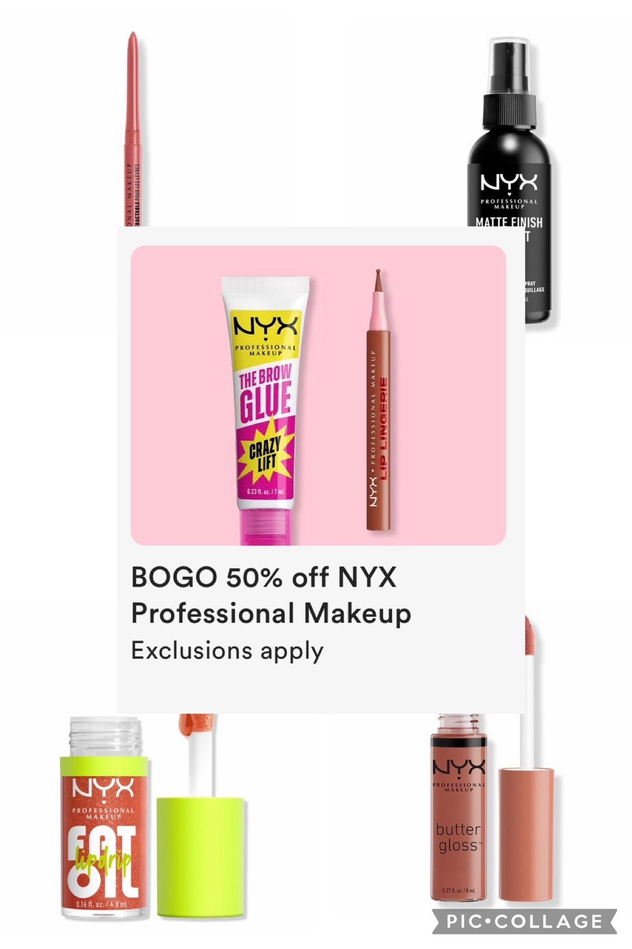 NYX at ulta BOGO 50% off!! 

Butter gloss lipgloss lipstick highlighter brows eyeliner makeup beauty sale deal 

#LTKSaleAlert #LTKgrwm #LTKBeauty