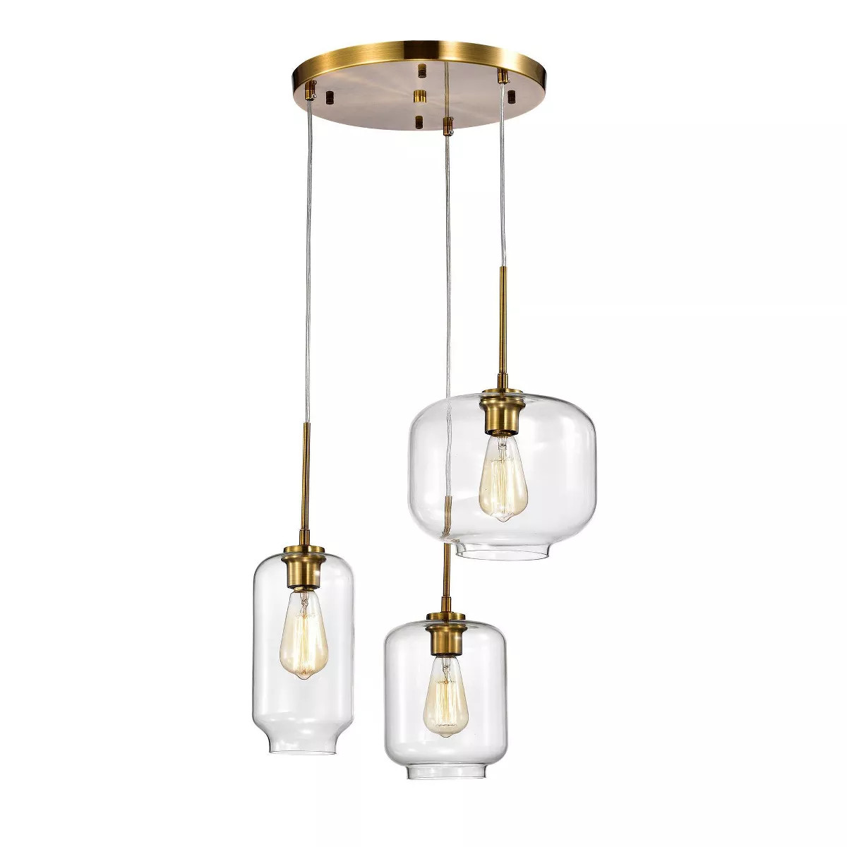 17.13" x 17.13" x 76" 3-Light Ole Chandelier Gold - Warehouse Of Tiffany | Target