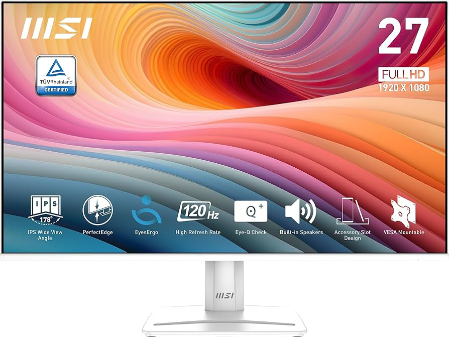 MSI PRO MP275W E2 27-inch IPS 1920 x 1080 (FHD) Gaming Office Monitor, 120Hz, Free-Sync, HDMI, Di... | Amazon (US)