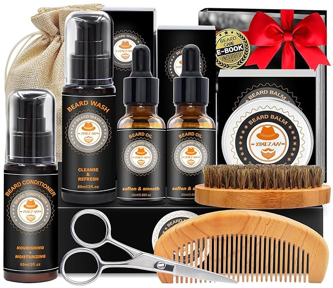 XIKEZAN Fathers Day Dad Gifts,Beard Kit for Men Grooming & Care w/Beard Conditioner, Wash, Oil, B... | Amazon (US)