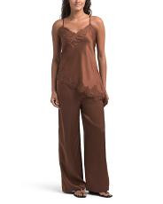 2pc Satin Lace Top And Pants Set | TJ Maxx