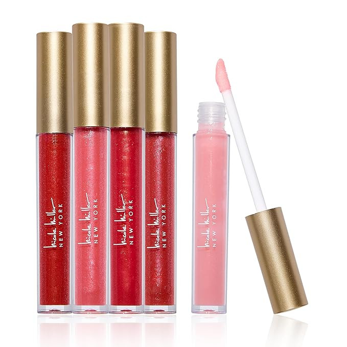 Nicole Miller Lip Gloss Collection Shimmery Glosses for Women and Girls Long Lasting Color Set wi... | Amazon (US)
