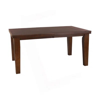 Dark Oak Finish Rectangular 1Pc Dining Table With Self-Storing Extension Leaf Wooden Simple Dining Furniture | Wayfair North America