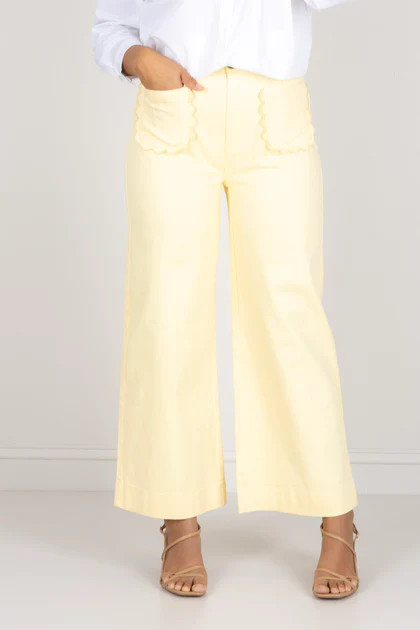 Goldie Lemon Wide Leg Pant | The Willow Tree