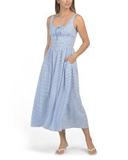 Gingham Basque Waist Maxi Dress | TJ Maxx