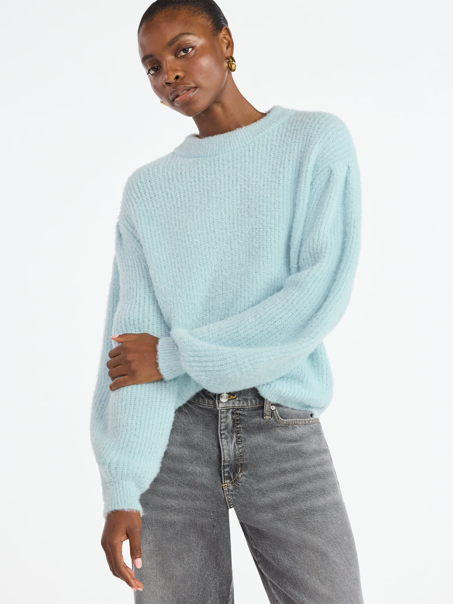 Scoop Women's and Women's Plus Oversized Sweater, Lightweight, Sizes XS-4X | Walmart (US)
