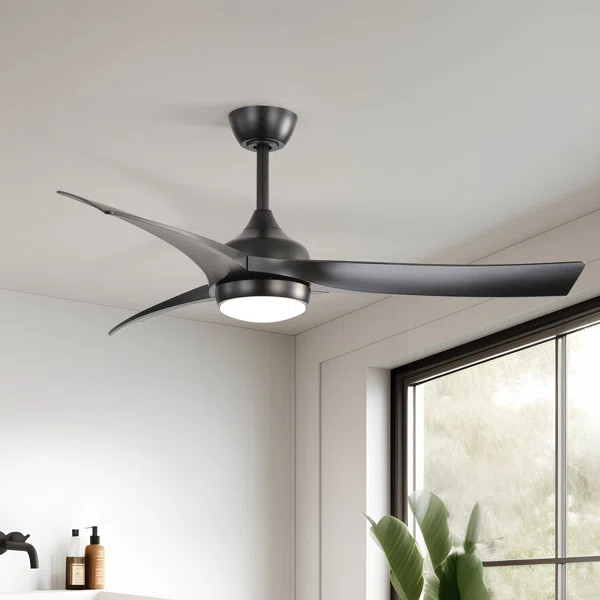 Nicola 52" 3-Blade Standard Ceiling Fan With Remote and Led Light | Wayfair North America