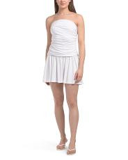 Tube Gathered Flared Mini Dress | TJ Maxx