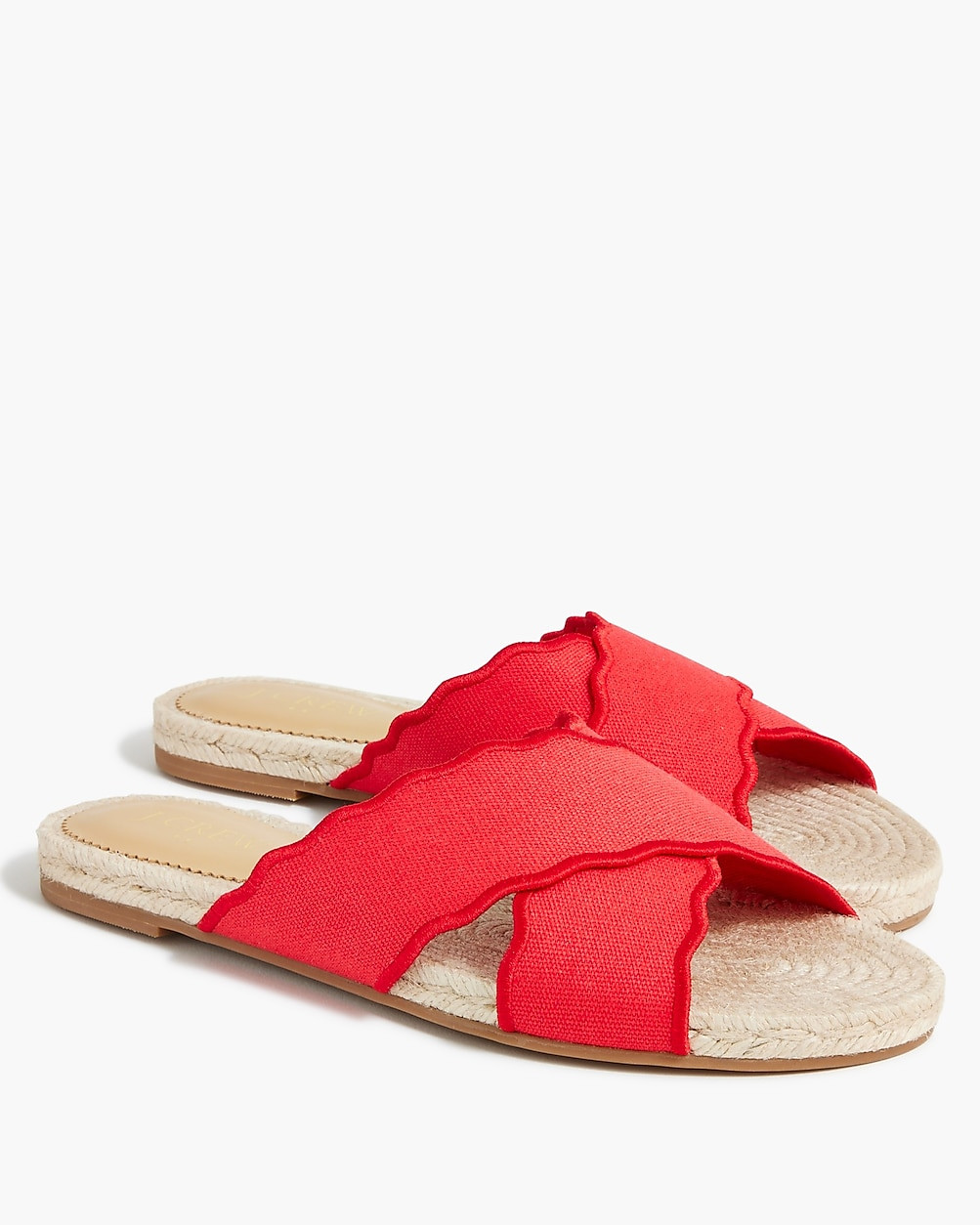 Scalloped slide sandals | J.Crew Factory