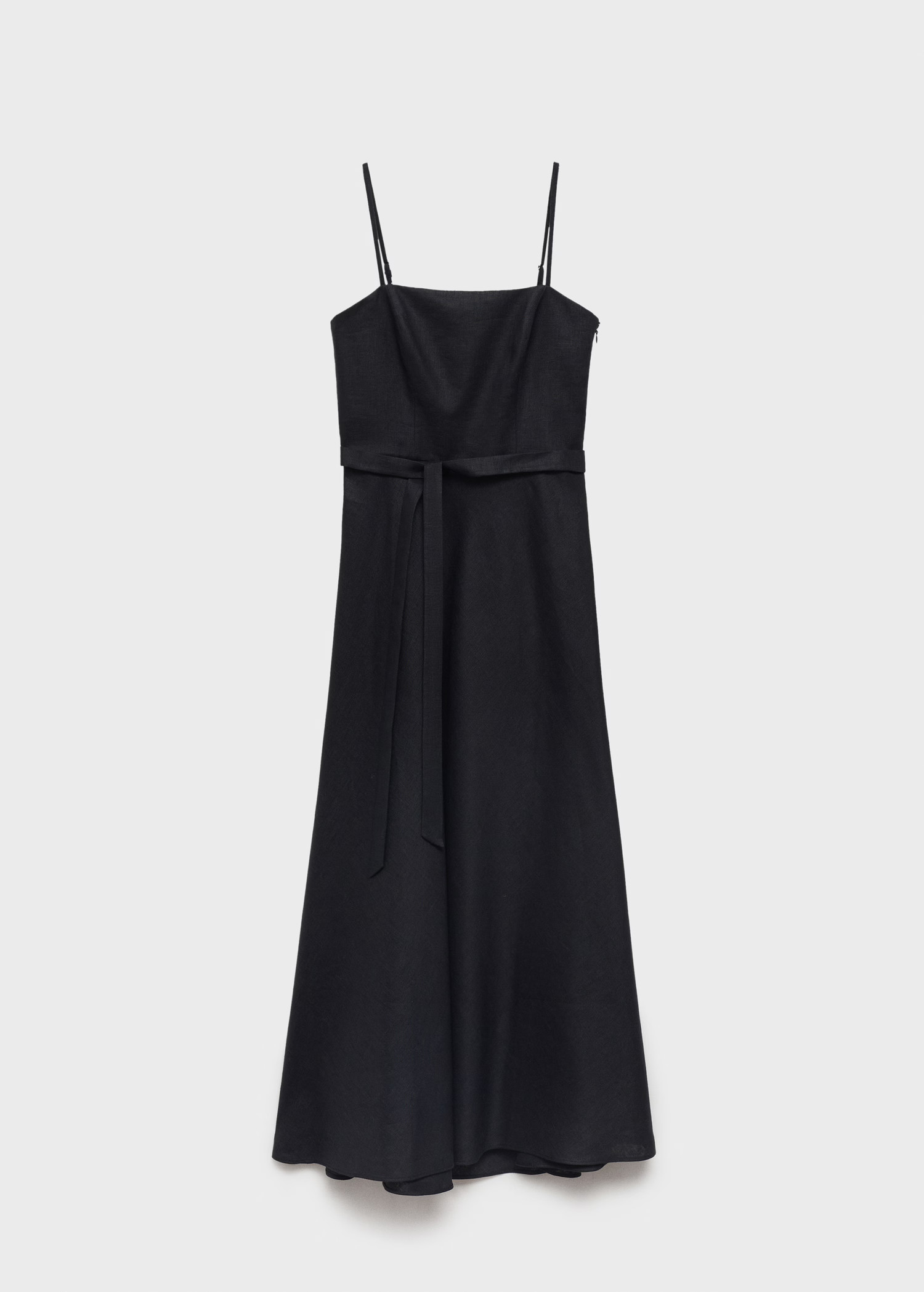 Bow linen-blend dress - Women | MANGO United Kingdom | MANGO (UK)