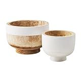Mud Pie Paulownia Nested Bowl Set, Natural, small 6" x 9" dia | large 7 1/4" x 11" dia | Amazon (US)