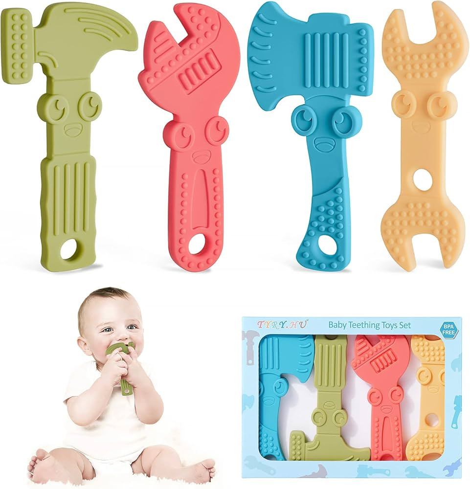 TYRY.HU Baby Teething Toys for Babies 0-6 Months 6-12 Months, BPA Free Silicone Baby Molar Teethe... | Amazon (US)