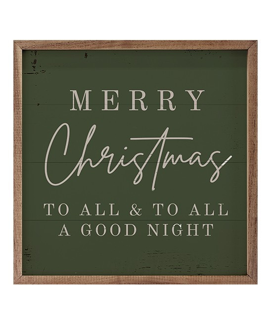 Kendrick Home Wall Art green - Green 'Merry Christmas To All' Wooden Wall Sign | Zulily